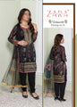 Shades of Zara Soft Malai 3-Piece Suit for Women | Printed Shirt, Dyed Trouser & Net Dupatta | Elegant Ethnic Wear. - Abid Cart