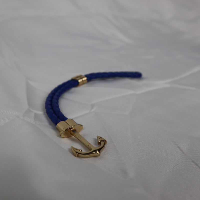 Blue Anchor Rope Leather Bracelet For Men. - Abid Cart