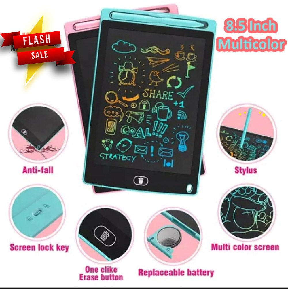 8.5 Inch Multicolor LCD Writing Tablet: Affordable Kids' Educational Toy & Daily Memo Pad. - Abid Cart