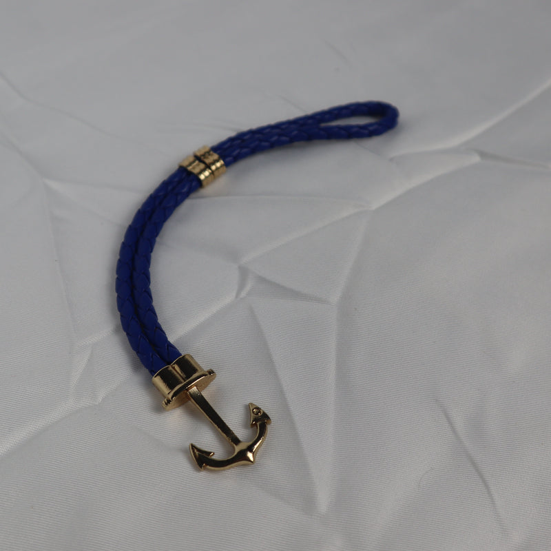 Blue Anchor Rope Leather Bracelet For Men. - Abid Cart