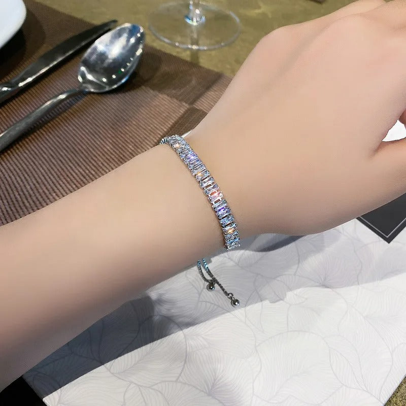 Full of Rhinestone Stainless Steel Bracelet For Women 2022 New Designer Shiny Luxury Zircon Adjustable Bracelets Jewellery Gift. - Abid Cart