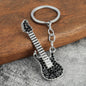 Adorable Crystal Electric Guitar Keychain | Metal Instrument Jewelry | Car Interior Decoration | Perfect Concert Gift Keyring. - Abid Cart