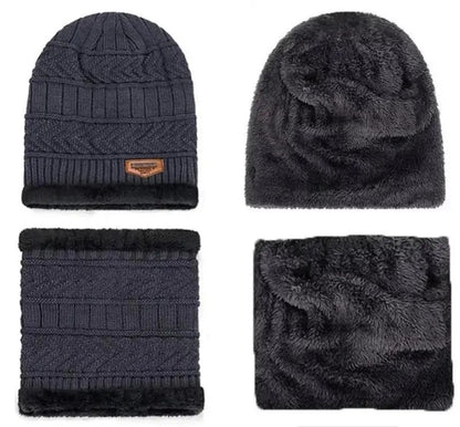Beanie Cap & Wool Winter Hat with Neck Warmer for Men & Women | Unisex Warm Knit Cap for Cold Weather. - Abid Cart