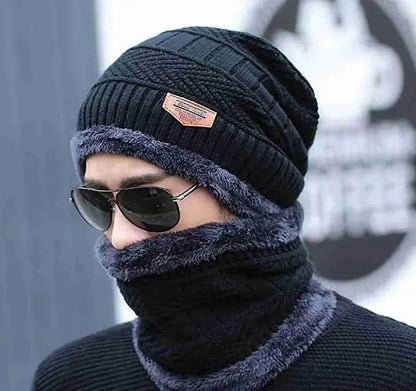 Beanie Cap & Wool Winter Hat with Neck Warmer for Men & Women | Unisex Warm Knit Cap for Cold Weather. - Abid Cart