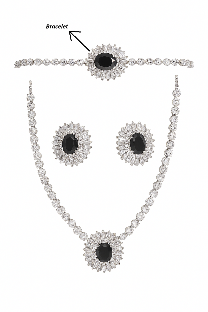 Elegant Diamond Necklace and Earring Set - AbidCart Luxury Jewelry Collection. - Abid Cart