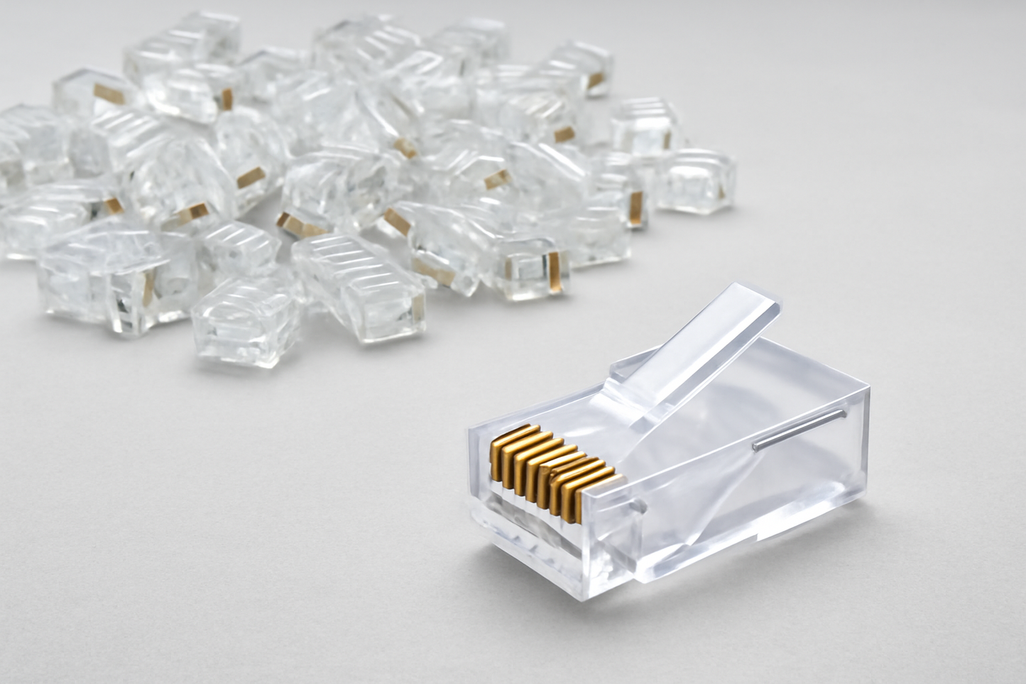 50-Pcs Pack Cat5, Cat5E, Cat6 RJ45 Connectors - High-Speed Ethernet Networking for Home & Office. - Abid Cart