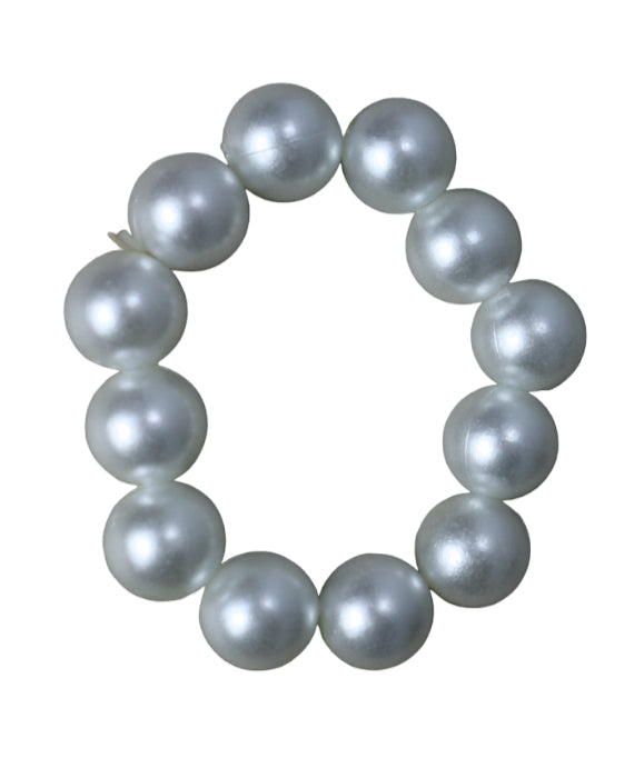 Chunky Bubblegum Pearl Beads Bracelet for Kids - Baby & Toddler Party Jewelry - Celebrate 14 August Independence Day in Style!. (White 2 pieces in Pack) - Abid Cart