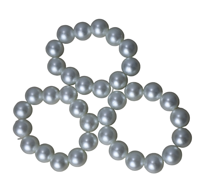 Chunky Bubblegum Pearl Beads Bracelet for Kids - Baby & Toddler Party Jewelry - Celebrate 14 August Independence Day in Style!. (White 2 pieces in Pack) - Abid Cart