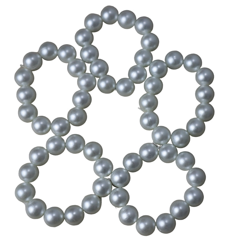Chunky Bubblegum Pearl Beads Bracelet for Kids - Baby & Toddler Party Jewelry - Celebrate 14 August Independence Day in Style!. (White 2 pieces in Pack) - Abid Cart