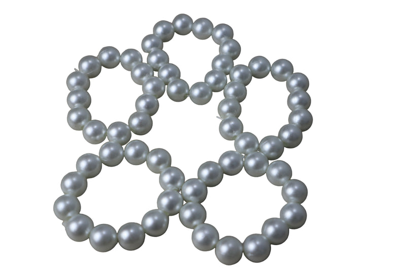 Chunky Bubblegum Pearl Beads Bracelet for Kids - Baby & Toddler Party Jewelry - Celebrate 14 August Independence Day in Style!. (White 2 pieces in Pack) - Abid Cart