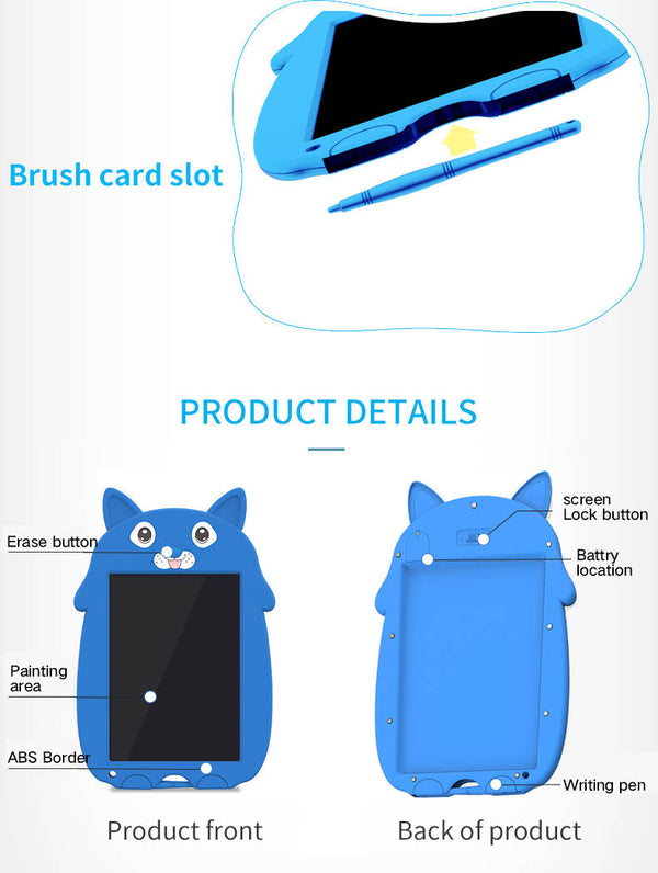 Colorful LCD Drawing Tablet - Cartoon & Fish Style for Kids & Adults | Erasable E-writer Digital Memo Pad. - Abid Cart