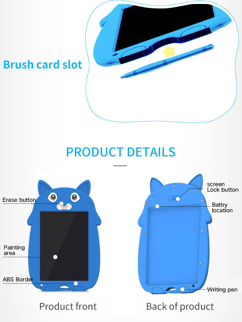 Colorful LCD Drawing Tablet - Cartoon & Fish Style for Kids & Adults | Erasable E-writer Digital Memo Pad. - Abid Cart