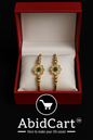 Elegant Gold-Plated Flower Design Bangles with Green Stone & Crystal Accents – Traditional Jewelry for Women. - Abid Cart