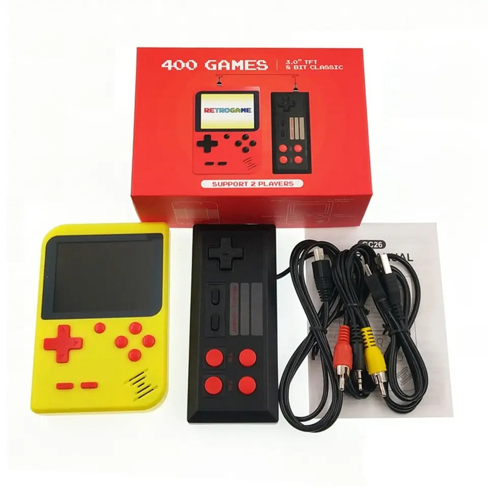 GC26 Gaminja Portable Mini Handheld Video Game Console - 400 Classic Games, 3.0 Inch Color LCD, Perfect for Kids. - Abid Cart