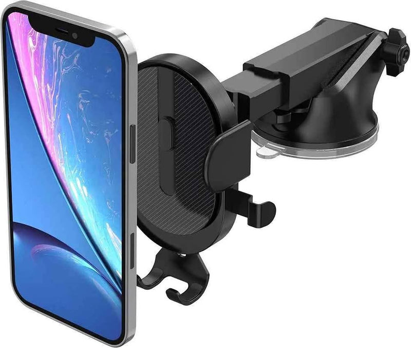 Gemen GR-02 2-in-1 Semi-Automatic Dashboard & Air Vent Mobile Holder Stand – Adjustable, Secure, and Versatile Car Mount for Smartphones. - Abid Cart