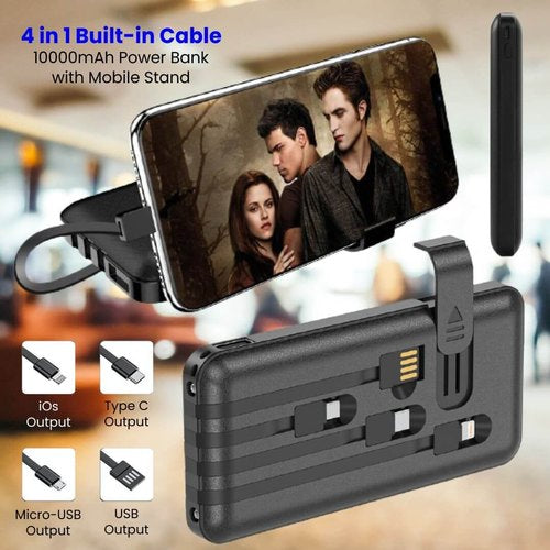 J Cell 10000mAh Power Bank – 4-in-1 Compact Portable Charger for All Devices, Original Design, Fast Charging. - Abid Cart
