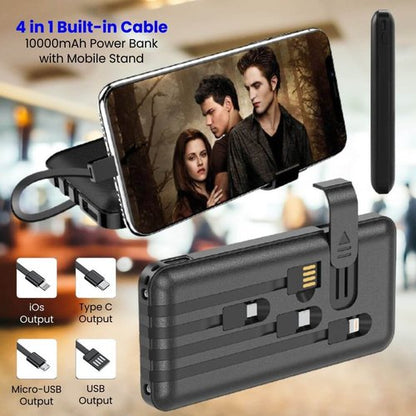 J Cell 10000mAh Power Bank – 4-in-1 Compact Portable Charger for All Devices, Original Design, Fast Charging. - Abid Cart