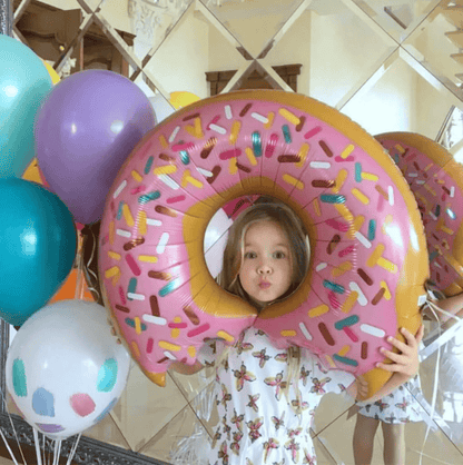 Jumbo Size Donut Foil Balloons - 5 Piece Set, Large & Colorful Party Decorations for Birthdays, Weddings & Events. - Abid Cart