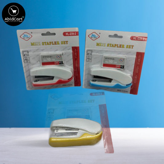 Mini Stapler Set 2 in 1 in Different Colors - Stapler with Stapler Pins for Offices, Home, School Stationery. - Abid Cart