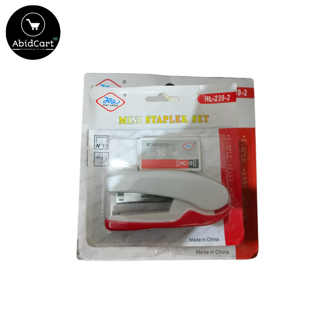 Mini Stapler Set 2 in 1 in Different Colors - Stapler with Stapler Pins for Offices, Home, School Stationery. - Abid Cart