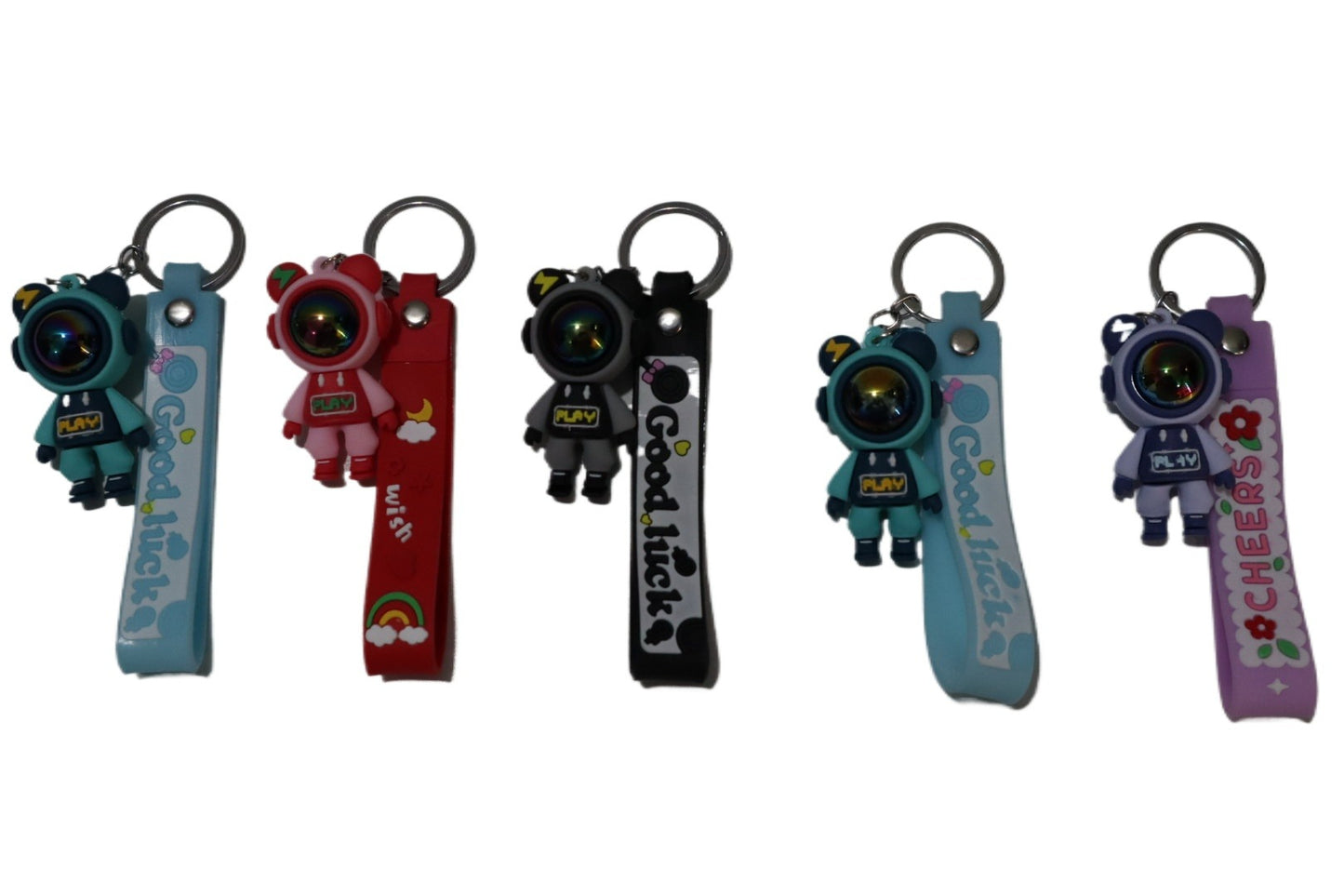 Multi Space Astronaut Keychain - Rubber Key Chain for Girls & Boys | Motorcycle Collectable Strap Resin Robot Bike Keyring - Couple Keychain. - Abid Cart