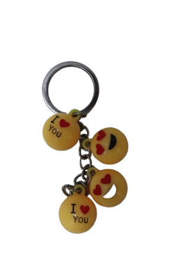 Premium Alloy Keychain with 4 Funny Yellow Emojis - Trendy Key Holder for School Bags, Bikes & Cars - Latest Design in Accessories. - Abid Cart