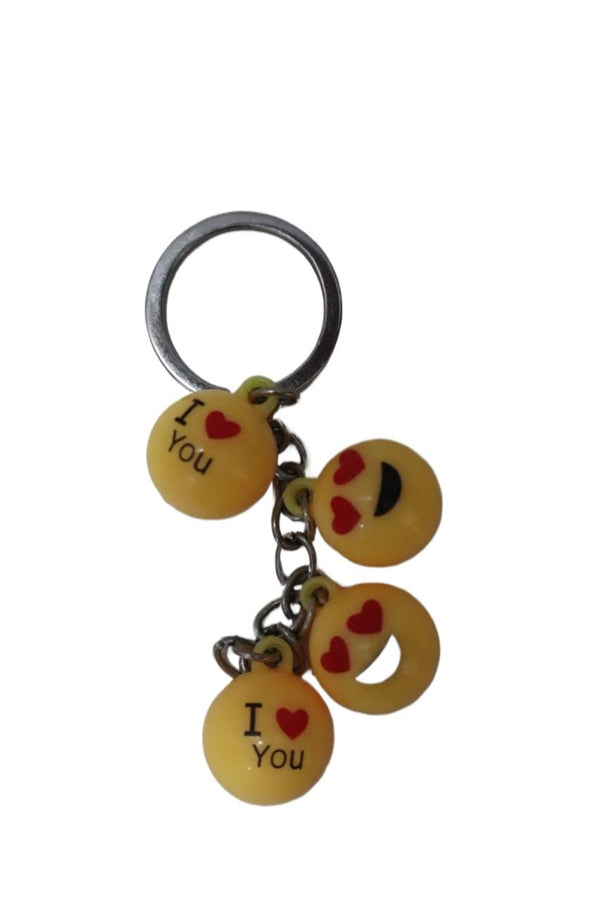 Premium Alloy Keychain with 4 Funny Yellow Emojis - Trendy Key Holder for School Bags, Bikes & Cars - Latest Design in Accessories. - Abid Cart