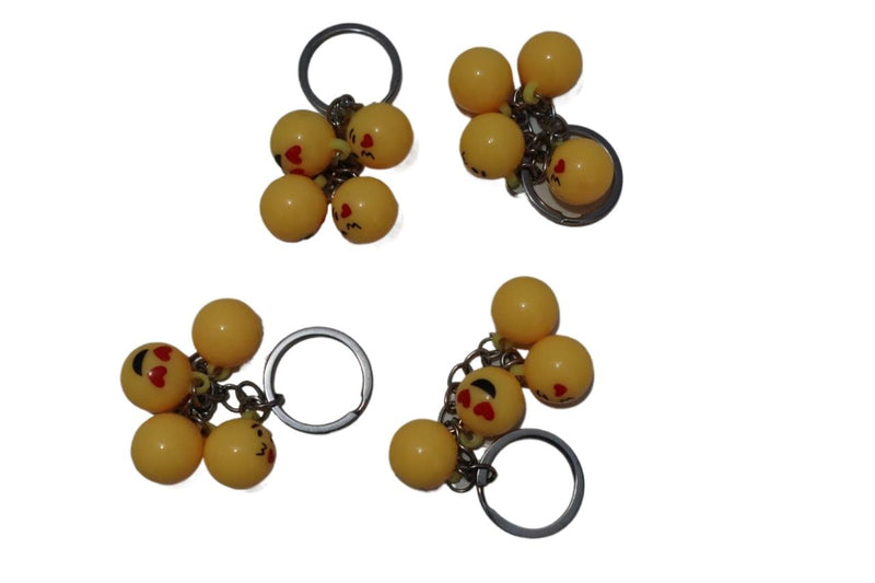 Premium Alloy Keychain with 4 Funny Yellow Emojis - Trendy Key Holder for School Bags, Bikes & Cars - Latest Design in Accessories. - Abid Cart