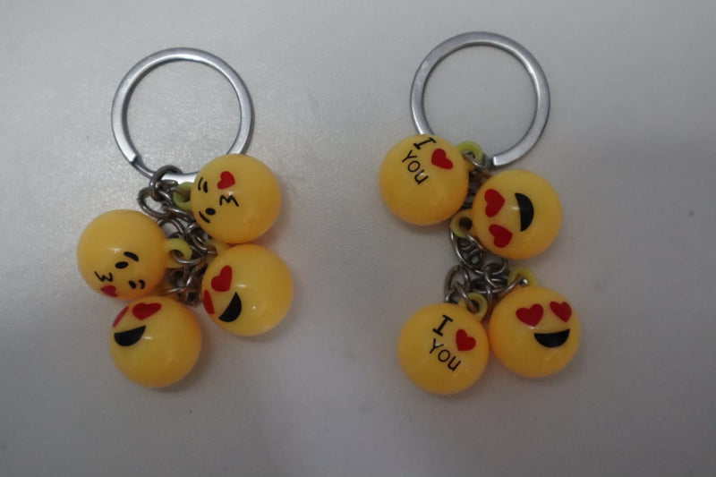 Premium Alloy Keychain with 4 Funny Yellow Emojis - Trendy Key Holder for School Bags, Bikes & Cars - Latest Design in Accessories. - Abid Cart
