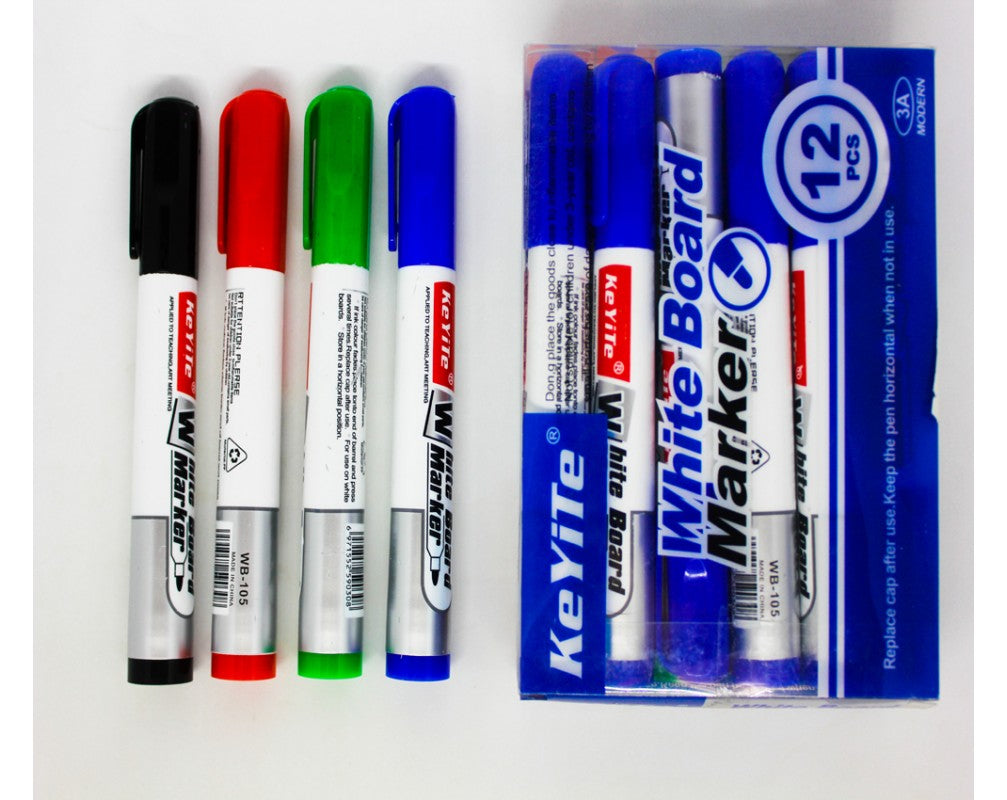 Premium Keyite White Board Marker Black Colour : Ideal for Office, School, University, and Kids' Learning - Easy Refill. - Abid Cart