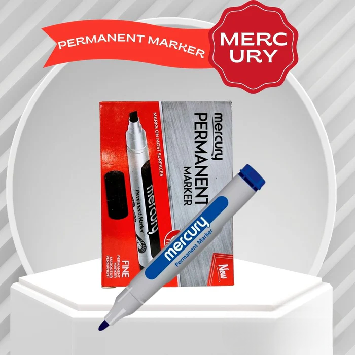 Premium Mercury Permanent Marker Blue Colour : Ideal for Office, School and University Education Learning. - Abid Cart