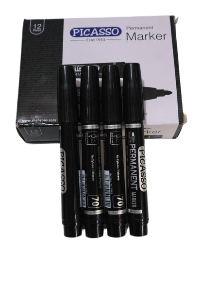 Premium Picasso Permanent Marker Black Colour : Ideal for Office, School and University Education Learning. - Abid Cart
