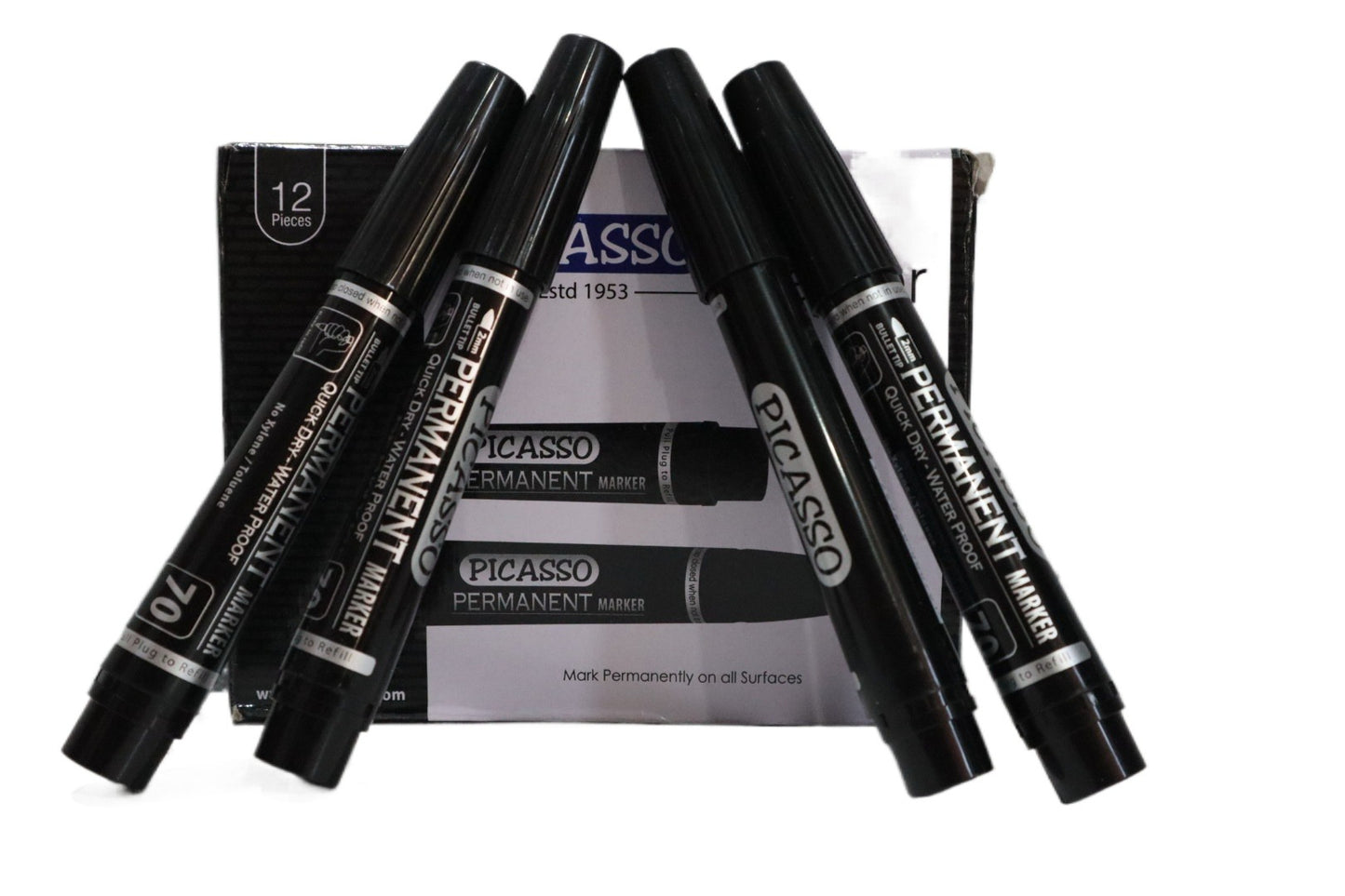 Premium Picasso Permanent Marker Black Colour : Ideal for Office, School and University Education Learning. - Abid Cart