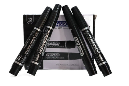 Premium Picasso Permanent Marker Black Colour : Ideal for Office, School and University Education Learning. - Abid Cart