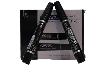 Premium Picasso Permanent Marker Black Colour : Ideal for Office, School and University Education Learning. - Abid Cart