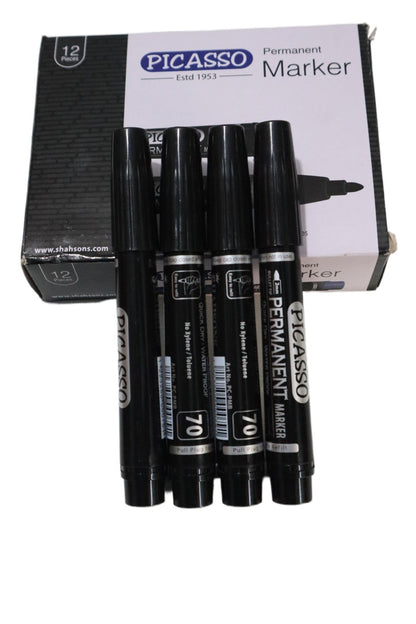 Premium Picasso Permanent Marker Black Colour : Ideal for Office, School and University Education Learning. - Abid Cart
