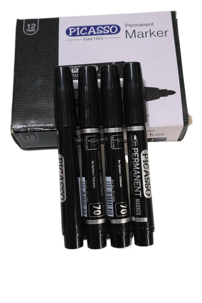 Premium Picasso Permanent Marker Black Colour : Ideal for Office, School and University Education Learning. - Abid Cart