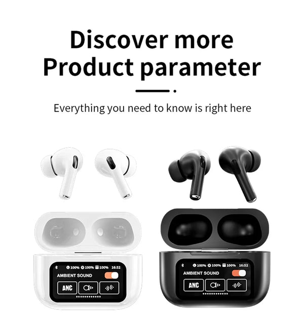 Premium Touch Screen ANC/ENC Wireless Earbuds - Bluetooth Noise Cancelling HiFi Stereo Headphones for Clear Sound & Ultimate Comfort. - Abid Cart