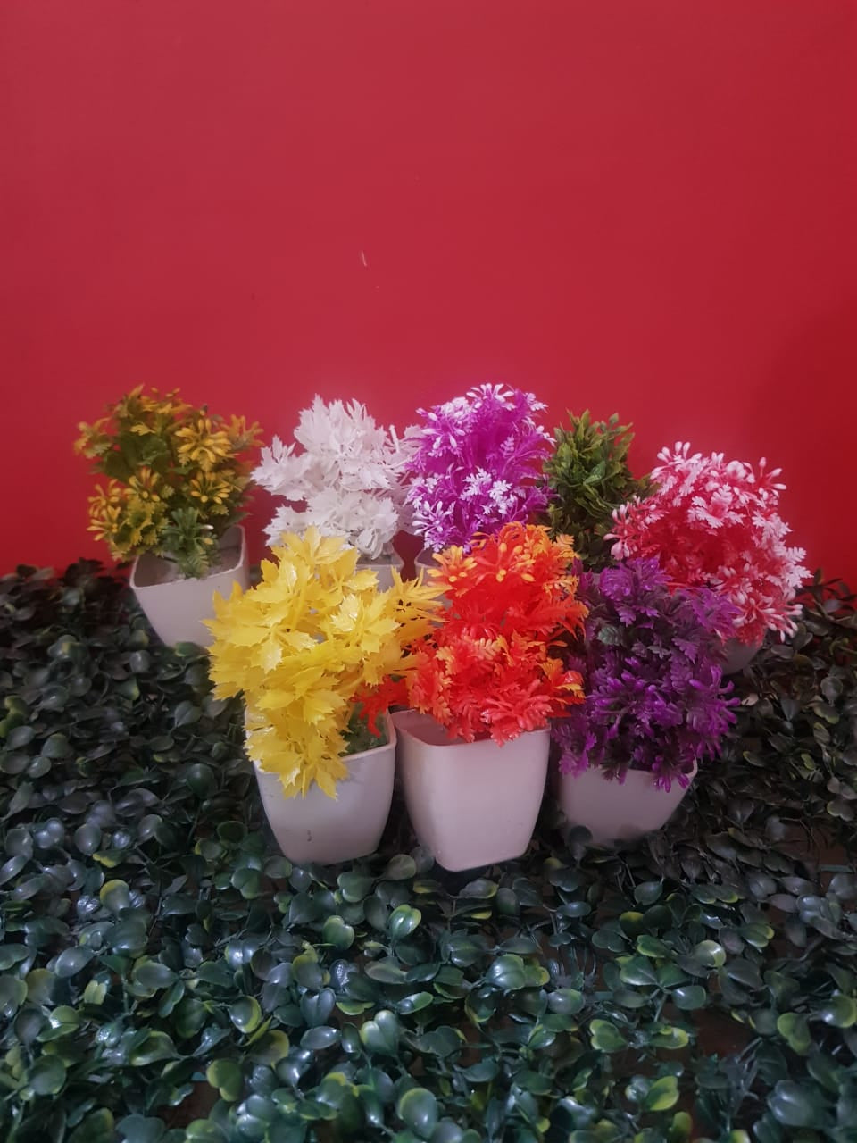 Set of 6 Mini Artificial Potted Plants for Home and Office Decoration – Perfect Small Decorative Accents. - Abid Cart
