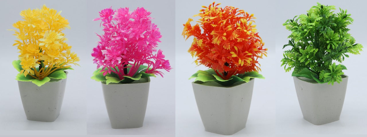 Set of 6 Mini Artificial Potted Plants for Home and Office Decoration – Perfect Small Decorative Accents. - Abid Cart