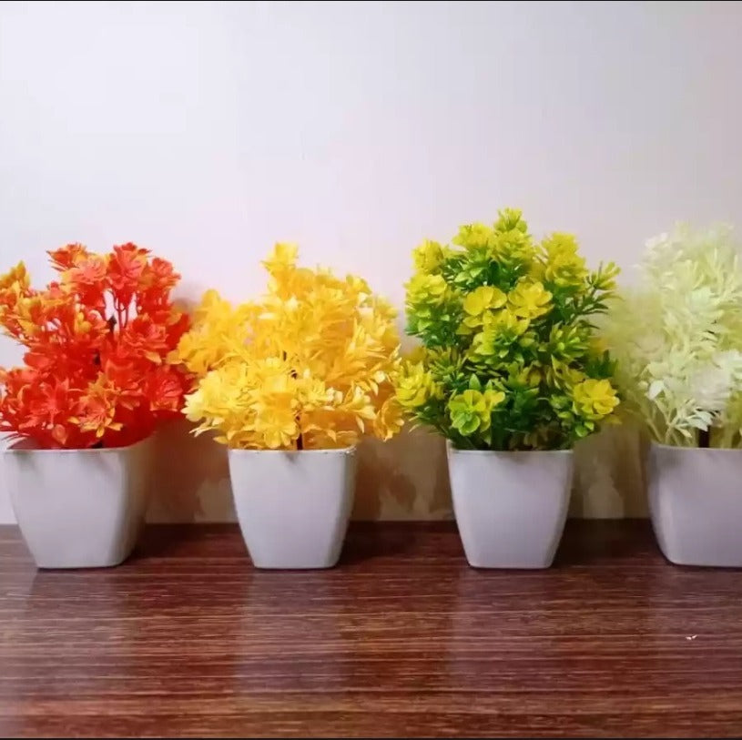 Set of 6 Mini Artificial Potted Plants for Home and Office Decoration – Perfect Small Decorative Accents. - Abid Cart