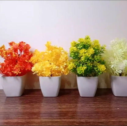Set of 6 Mini Artificial Potted Plants for Home and Office Decoration – Perfect Small Decorative Accents. - Abid Cart
