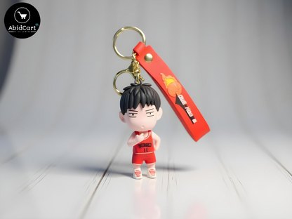 Slam Dunk Anime Keychain – Shohoku Basketball Player Figure with Red Strap & Gold Keyring – Cute Cartoon Bag Charm for Fans. - Abid Cart