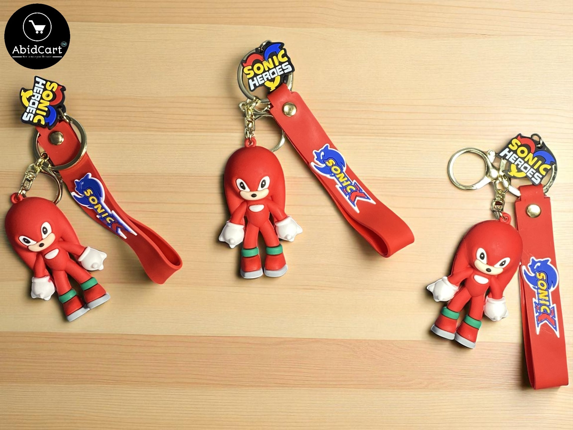 Sonic Heroes Knuckles Keychain – Red Strap with Sonic Logo Collectible Game Merchandise for Fans. - Abid Cart