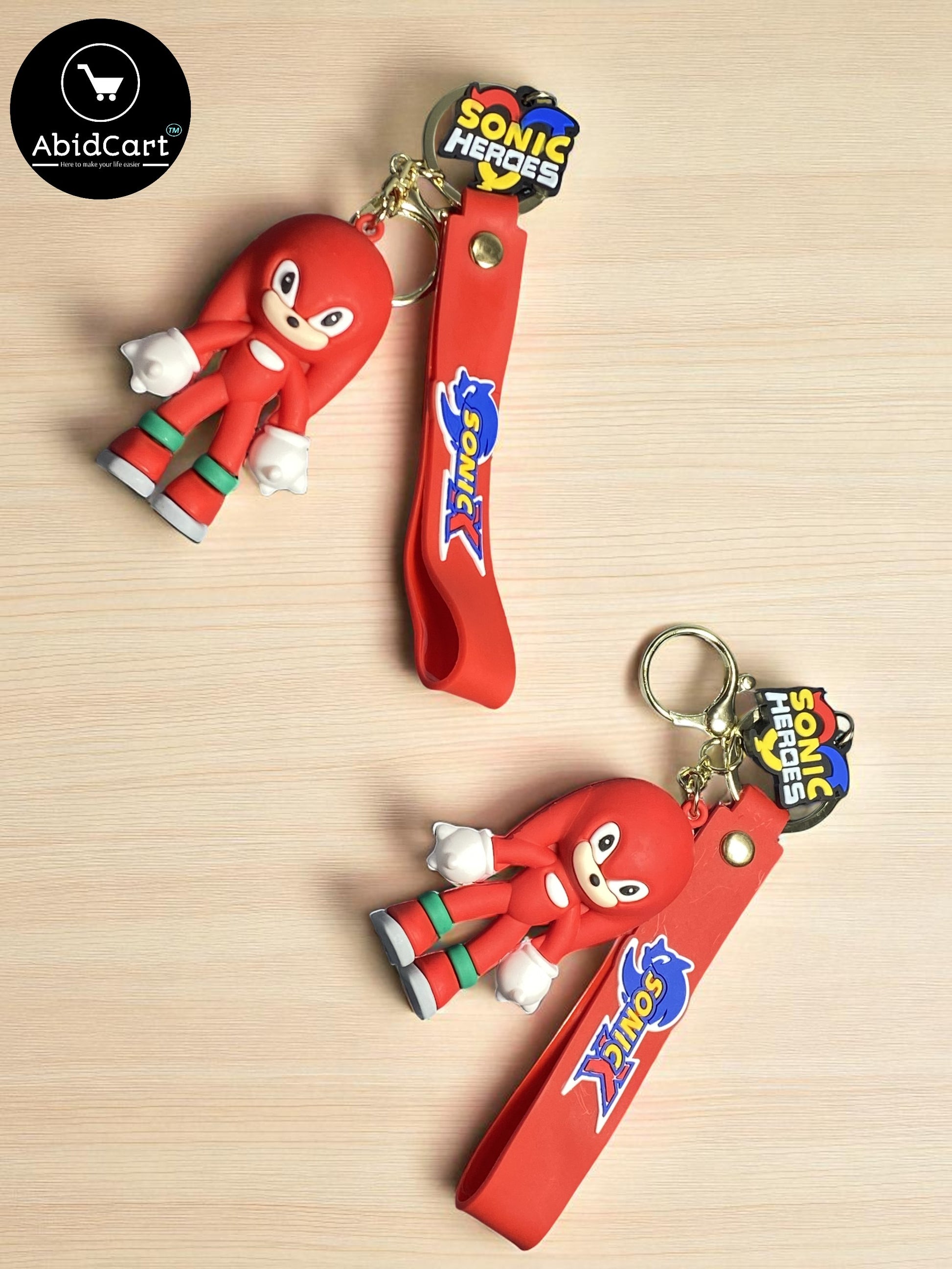 Sonic Heroes Knuckles Keychain – Red Strap with Sonic Logo Collectible Game Merchandise for Fans. - Abid Cart
