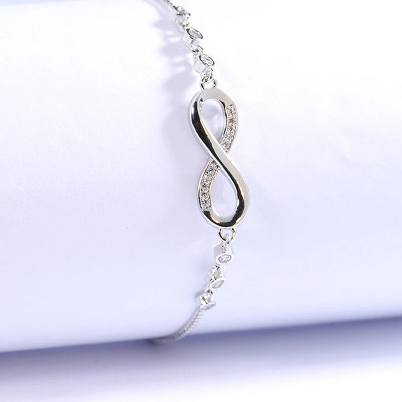 Steel Fun Jewelry Women Luxury Lucky Bracelet for Female Blue Crystal Heart Charm Bracelet Bridal Wedding Engagement Fine Gift. - Abid Cart