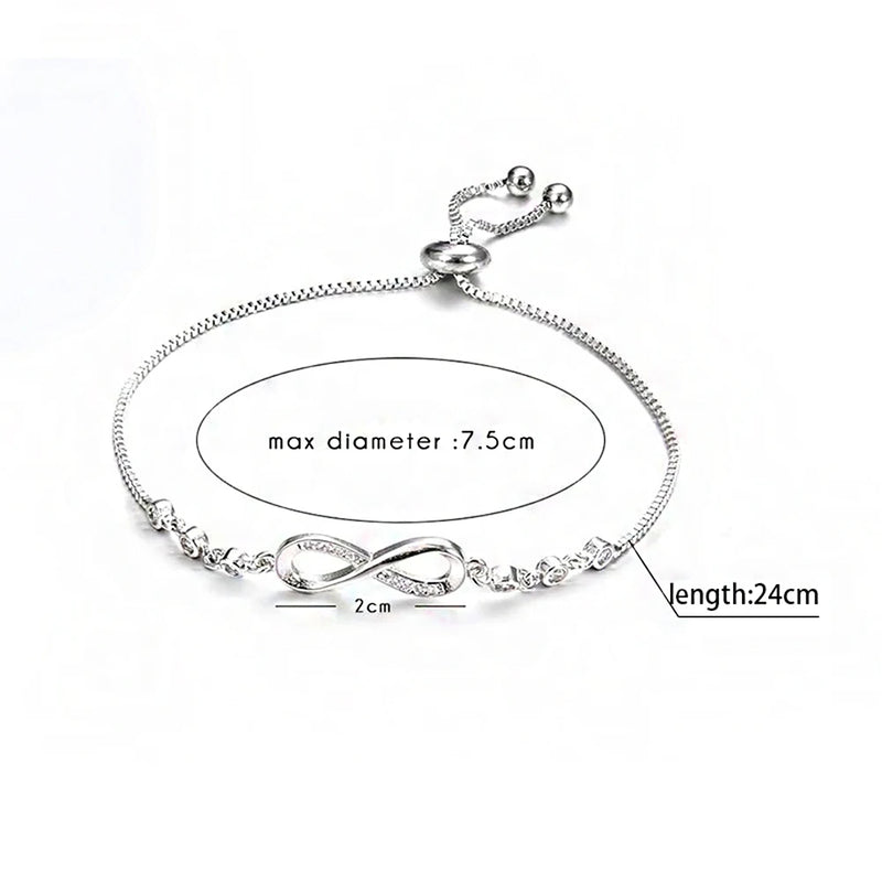 Steel Fun Jewelry Women Luxury Lucky Bracelet for Female Blue Crystal Heart Charm Bracelet Bridal Wedding Engagement Fine Gift. - Abid Cart
