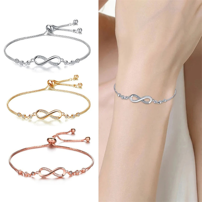 Steel Fun Jewelry Women Luxury Lucky Bracelet for Female Blue Crystal Heart Charm Bracelet Bridal Wedding Engagement Fine Gift. - Abid Cart
