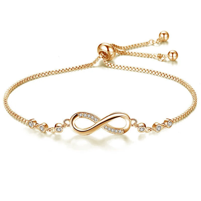 Steel Fun Jewelry Women Luxury Lucky Bracelet for Female Blue Crystal Heart Charm Bracelet Bridal Wedding Engagement Fine Gift. - Abid Cart