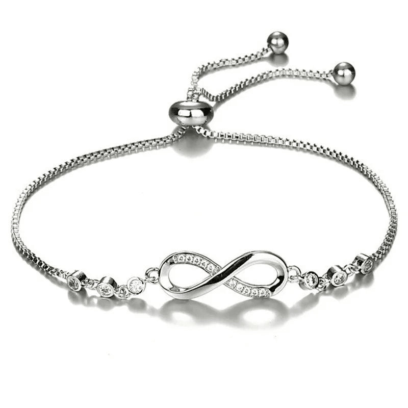 Steel Fun Jewelry Women Luxury Lucky Bracelet for Female Blue Crystal Heart Charm Bracelet Bridal Wedding Engagement Fine Gift. - Abid Cart
